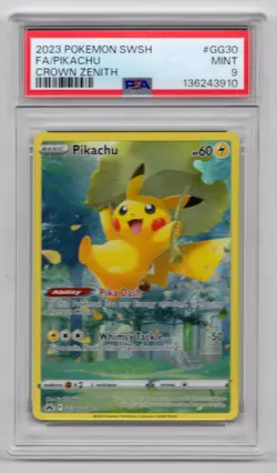 2023 POKEMON S&S CROWN ZENITH #GG30 FA/PIKACHU CROWN ZENITH PSA 9 - Image 1