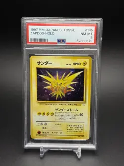 1997 Pokemon Japanese Fossil Zapdos Holo #145 NM - MINT PSA 8 SWIRL - Image 1