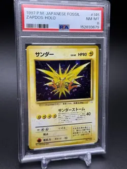 1997 Pokemon Japanese Fossil Zapdos Holo #145 NM - MINT PSA 8 SWIRL - Image 4
