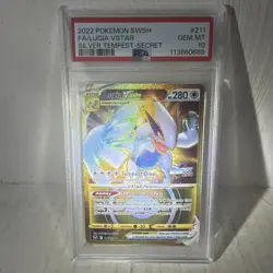 Pokemon Lugia VSTAR Secret Rare 211/195 Silver Tempest PSA 10 Holo 2022 - Image 1