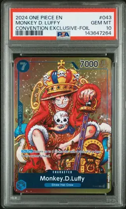 2024 ONE PIECE PROMOS CONVENTION EXCLUSIVE-FOIL #043 MONKEY D. LUFFY PSA 10 - Image 1