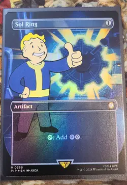 Sol Ring (Borderless) #0359 (Foil) (LP) Fallout PIP MTG (See pictures) - Image 1