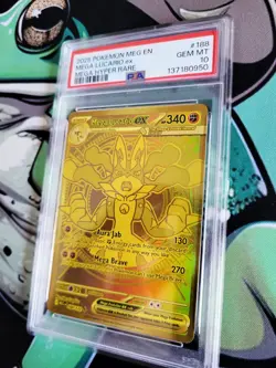 POKEMON MEG EN-MEGA EVOLUTION MEGA HYPER RARE #188 MEGA LUCARIO EX PSA 10 - Image 3