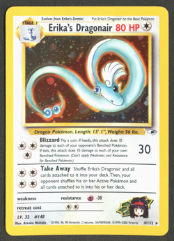 Pokemon TCG: Erika's Dragonair 4/132 Gym Heroes WoTC Holo Rare LP+ - Image 1