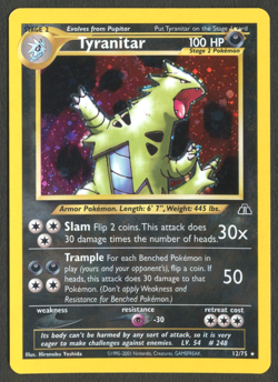 Pokemon TCG: Tyranitar 12/75 Neo Discovery WoTC Holo Rare LP - Image 1