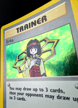 Pokemon TCG: Erika 16/132 Gym Heroes WoTC Holo Trainer Rare - With Swirl - Image 3