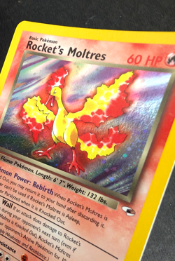 Pokemon TCG: Rocket's Moltres 12/132 Gym Heroes WoTC Holo With Swirl LP+ - Image 4