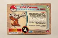 Cubone #104 2000 Topps Pokemon Series 2 Blue Logo - Image 2