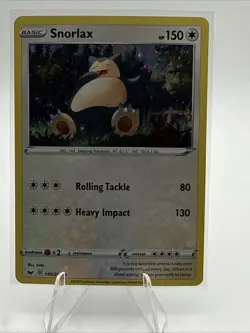 Pokemon TCG Snorlax Sword & Shield Base Set 140/202 Promo Cosmos Holo Rare - Image 1