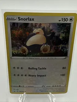 Pokemon TCG Snorlax Sword & Shield Base Set 140/202 Promo Cosmos Holo Rare - Image 2