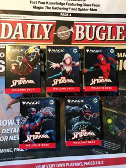 SDCC 2025 MTG Spider-Man Welcome Packs FULL SET w/ Comic & Newspaper/play mat - Image 1