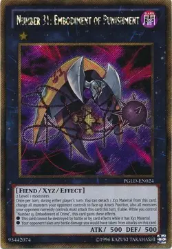 YUGIOH Number 31: Embodiment of Punishment - PGLD-EN024 - Gold Secret Rare Unlim - Image 1