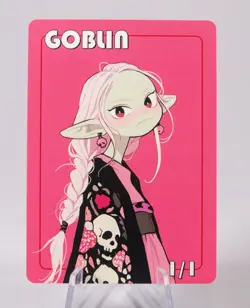 Goblin (1/1) Token | Handmade Borderless Designed Art Card - Image 1