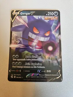 Pokemon Gengar v Single Strike Fusion Strike TCG Card 156/264 - Image 1