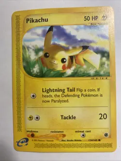 Pokemon Pikachu TCG Expedition Card 124/165 Regular Common - Image 1