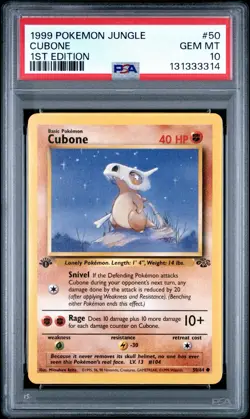1999 Pokemon 1st Edition Jungle Cubone | PSA 10 Gem Mint - Image 1