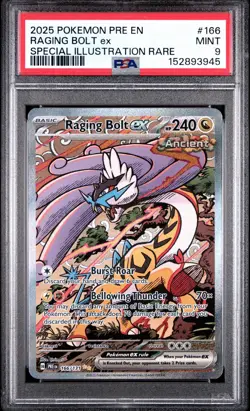 Pokemon Raging Bolt EX 166/131 Prismatic Evolutions PSA 9 - Image 1