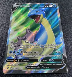 Pokemon Lapras V Full Art Sword & Shield Base Set Ultra Rare Holofoil 189/202 - Image 2