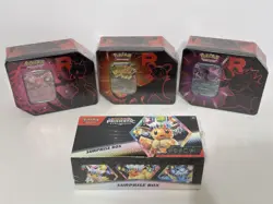 Pokemon Team Rocket Tin(Mewtwo/Nidoking/Persian) & Prismatic Surprise Box Sealed - Image 1