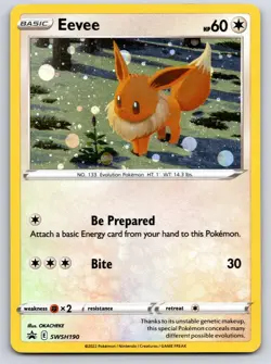 Eevee SWSH190 Holo Promo Sword & Shield Promo Pokemon Holo Lightly Played - Image 1