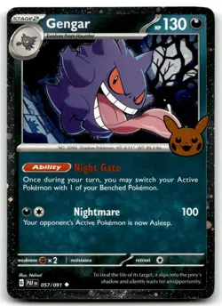 Gengar (Cosmos Holo) 057/091 Holo Trick or Trade BOOster 2024 Pokemon LP - Image 1