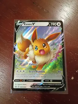 Pokemon TCG: Eevee V SWSH065 Stamped BLACK STAR PROMO Sword & Shield LP - Image 1