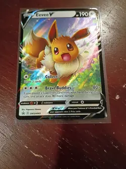 Pokemon TCG: Eevee V SWSH065 Stamped BLACK STAR PROMO Sword & Shield LP - Image 3