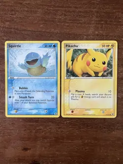 Pikachu 74/112 Squirtle 83/112 Set EX Red Fire & Leaf Green Pokemon Card Eng - Image 2
