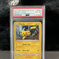 Pikachu SM81 Black Star Promo Englisch Pokemon Near Mint PSA 8 NM-MT 2017 - Image 2