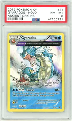 2015 Pokemon XY #21 Gyarados Ancient Origins Holo PSA 8 NM -MT - Image 1