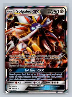 Solgaleo GX 89/149 Holo Ultra Rare SM Base Set Pokemon Near Mint - Image 1