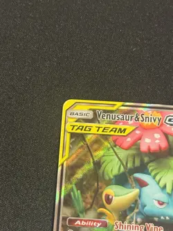 Pokemon TCG Venusaur and Snivy GX SM229 Full Art Tag Team Black Star Promo - Image 2