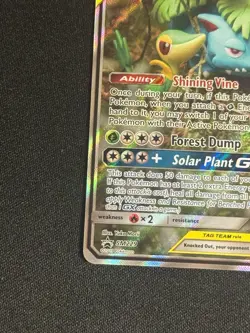 Pokemon TCG Venusaur and Snivy GX SM229 Full Art Tag Team Black Star Promo - Image 5
