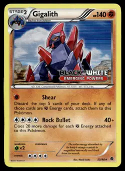 Gigalith - (Prerelease) Black and White Promos Promo 53/98 2011 Pokemon TCG - Image 1