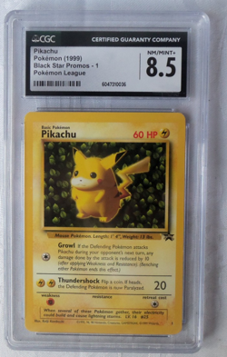Pokemon Ivy Pikachu #1 1999 Black Star Promo CGC 8.5 NM-MT+ - Image 1