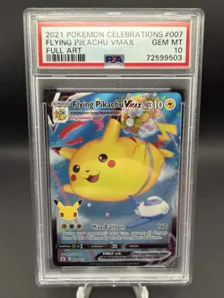 PSA 10 - Pokemon 2021 Celebrations Flying Pikachu VMAX 007/025 Full Art Holo - Image 1