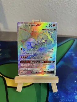Pokemon TCG Buzzwole GX Holo Secret Rare Card Crimson Invasion 115/111 - Image 1
