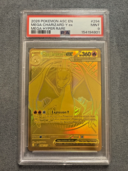 MEGA CHARIZARD Y EX ASCENDED HEROES MEGA HYPER RARE 2026 POKEMON PSA 9 - Image 3