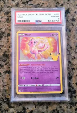 ✨Mew Holographic RARE Pokemon Card PSA 8 NM-MT Celebrations #011 025 (2021)🌀 - Image 1
