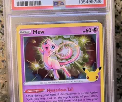 ✨Mew Holographic RARE Pokemon Card PSA 8 NM-MT Celebrations #011 025 (2021)🌀 - Image 2