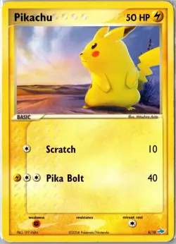 Pokemon Card - Pikachu 6/10 EX Trainer Kit Latios Heavily Played - Image 1