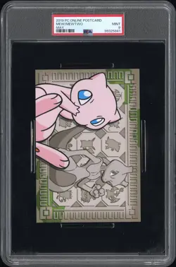 2019 POKEMON CENTER ONLINE MONTHLY POSTCARD MAY 2019 MEW/MEWTWO PSA 9 - Image 1