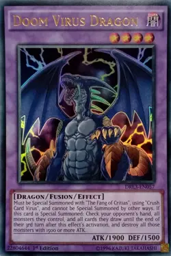 DRL3-EN057 DOOM VIRUS DRAGON ULTRA RARE 1ST EDITION YuGiOh CARD - Image 1