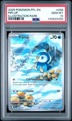2025 POKEMON PFL EN-PHANTASMAL FLAMES ILLUSTRATION RARE #098 PIPLUP PSA 10 - Image 1