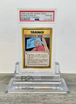 1999 Pokemon Japanese Guren City Gym Blaine's Quiz #2 PSA 10 Gem Mint (LOW POP) - Image 1
