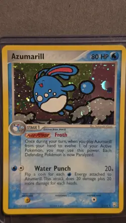 Pokemon TCG Azumarill 1/109 EX Team Rocket Returns Holo Rare 2004 *SWIRL* - Image 1
