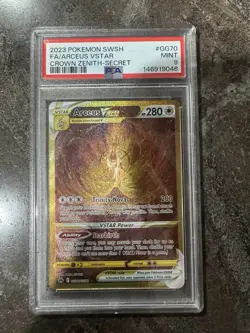 2023 Pokemon SWSH Crown Zenith Secret #GG70 FA Arceus VSTAR PSA 9 MINT - Image 1