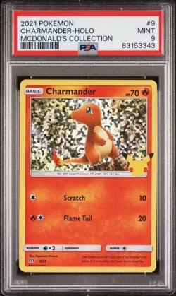 2021 Pokemon, Charmander, Holo, McDonald's Collection, #9, PSA 9 - Image 1