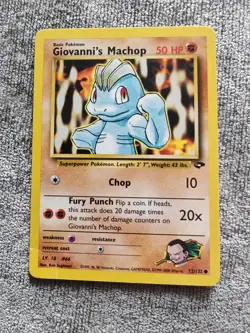Giovannis Machop 72/132 Gym Challenge Common Pokemon Card WOTC TCG LP Vintage - Image 1