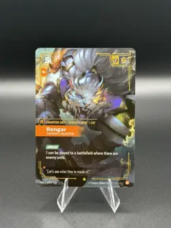 League of Legends Rengar Trophy Hunter Champion Unit UNL Ambush Card 120a/219 - Image 1